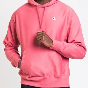 CHAMPION REVERSE WEAVE PULLOVER HOODIE PINK size SMALL